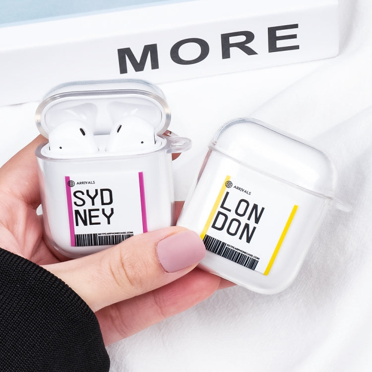 For AirPods 1 / 2 TPU Air Ticket Label Sticker Earphone Protective Case