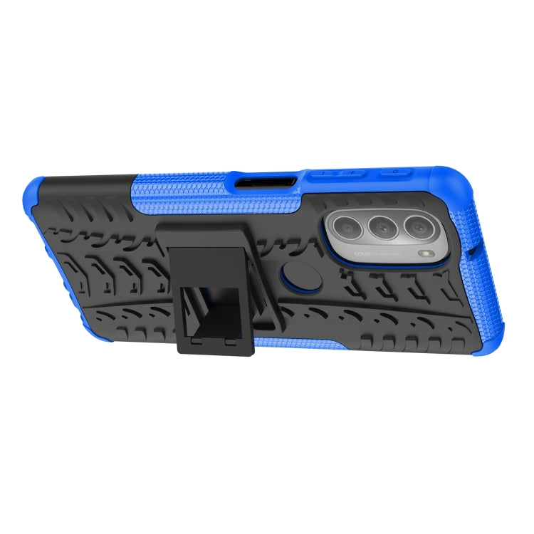 For Motorola Moto G51 5G Tire Texture TPU + PC Phone Case with Holder