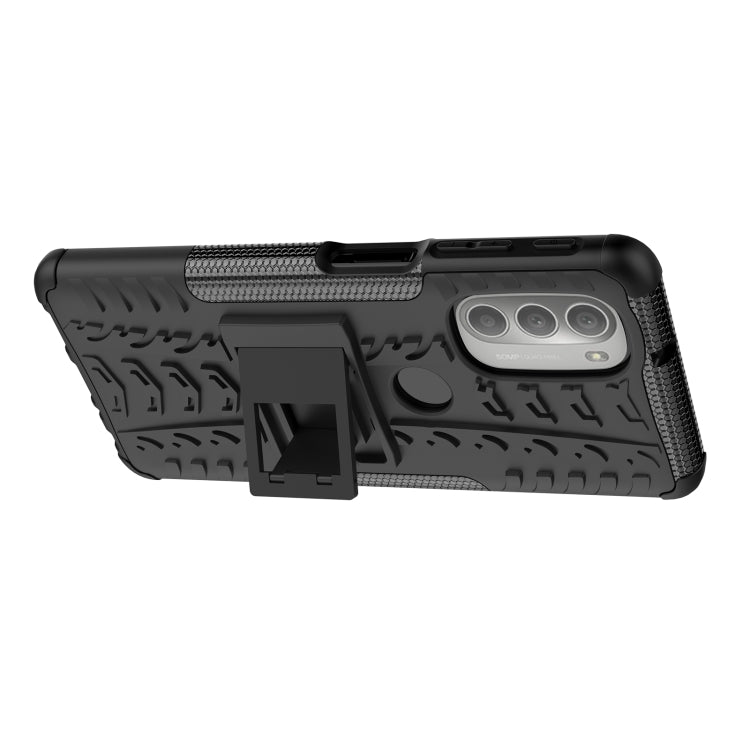 For Motorola Moto G51 5G Tire Texture TPU + PC Phone Case with Holder