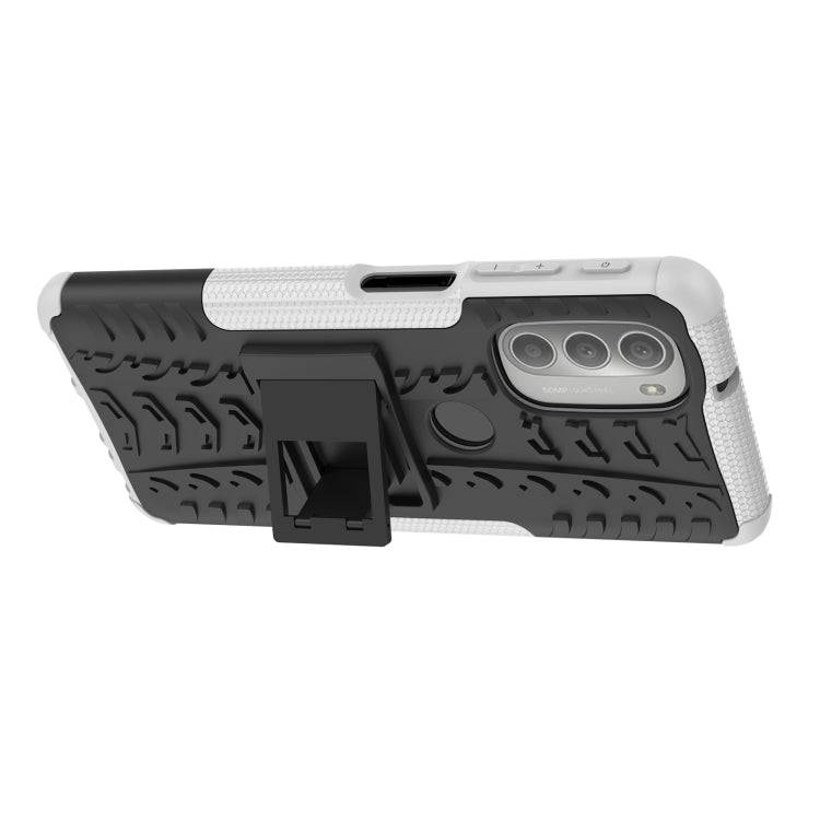 For Motorola Moto G51 5G Tire Texture TPU + PC Phone Case with Holder