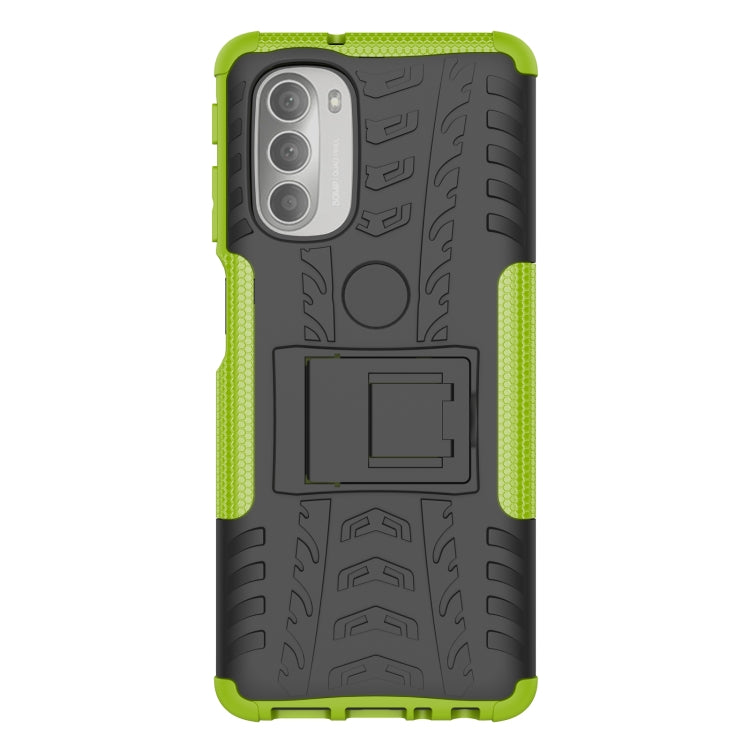 For Motorola Moto G51 5G Tire Texture TPU + PC Phone Case with Holder