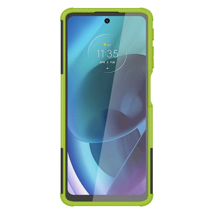 For Motorola Moto G51 5G Tire Texture TPU + PC Phone Case with Holder