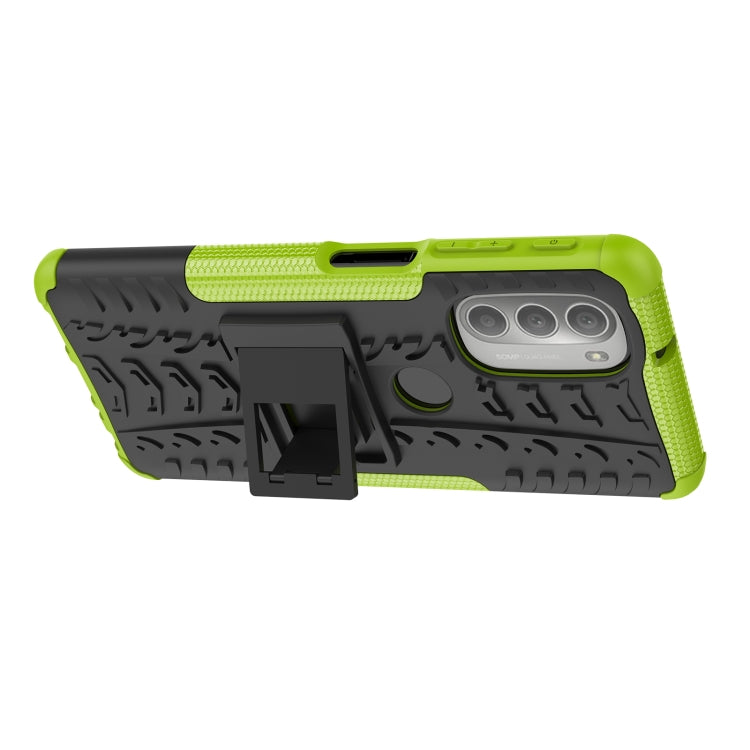 For Motorola Moto G51 5G Tire Texture TPU + PC Phone Case with Holder