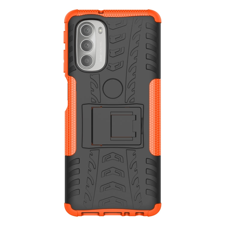 For Motorola Moto G51 5G Tire Texture TPU + PC Phone Case with Holder