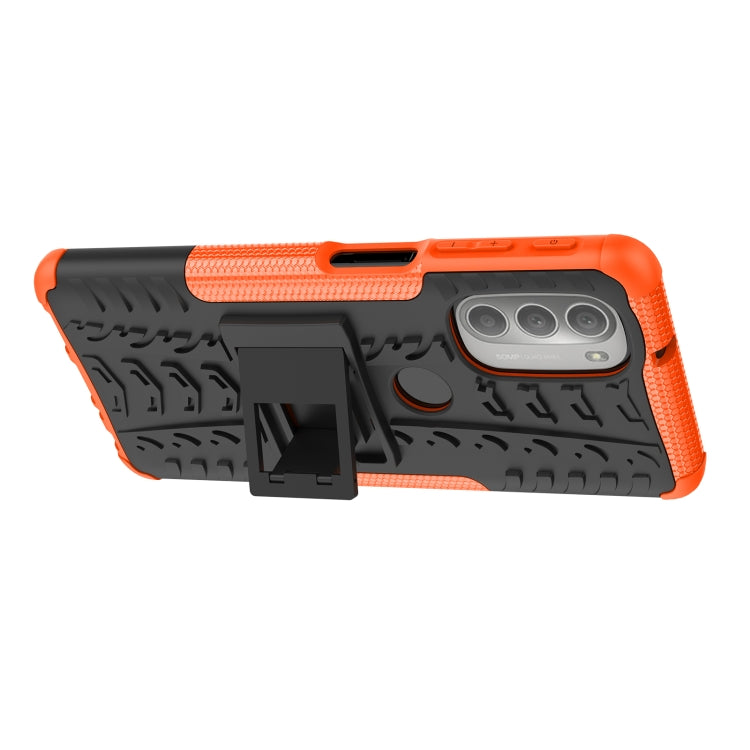 For Motorola Moto G51 5G Tire Texture TPU + PC Phone Case with Holder
