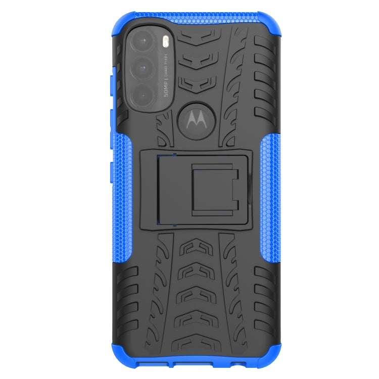 For Motorola Moto G71 5G Tire Texture TPU + PC Phone Case with Holder