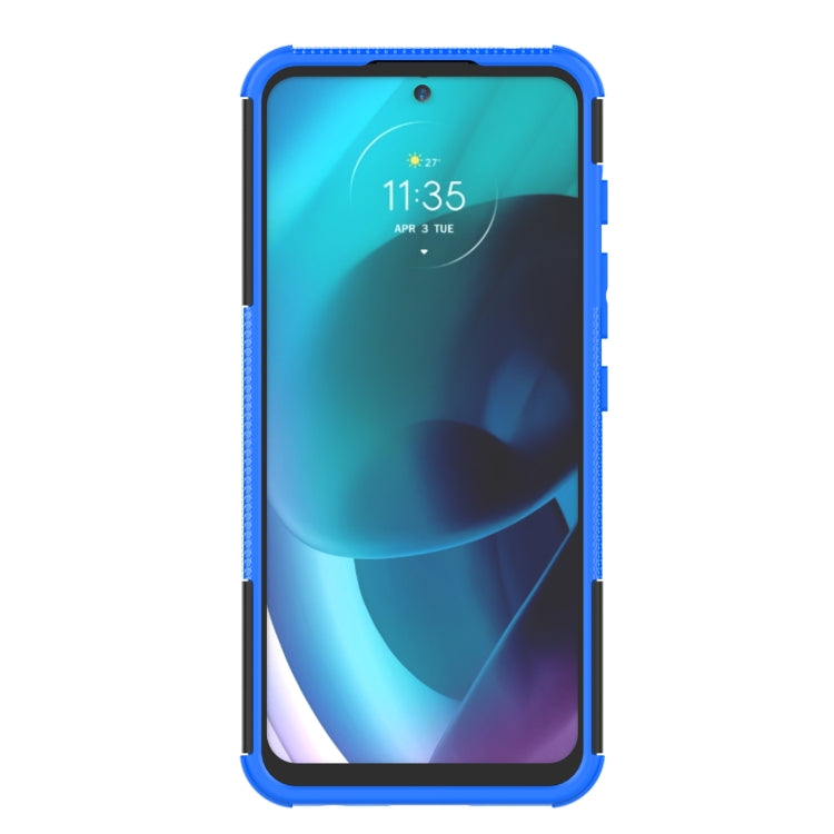 For Motorola Moto G71 5G Tire Texture TPU + PC Phone Case with Holder