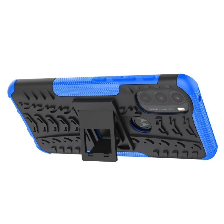 For Motorola Moto G71 5G Tire Texture TPU + PC Phone Case with Holder