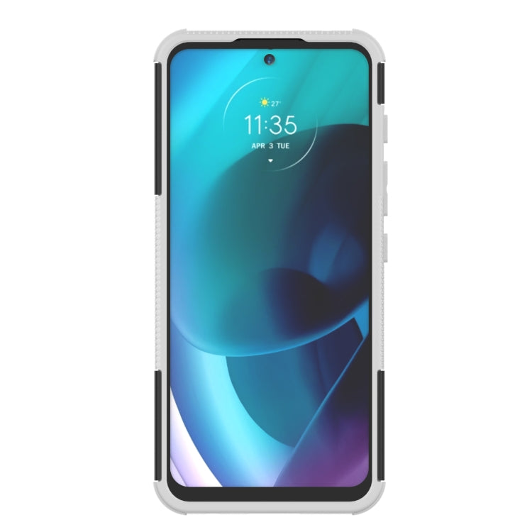 For Motorola Moto G71 5G Tire Texture TPU + PC Phone Case with Holder