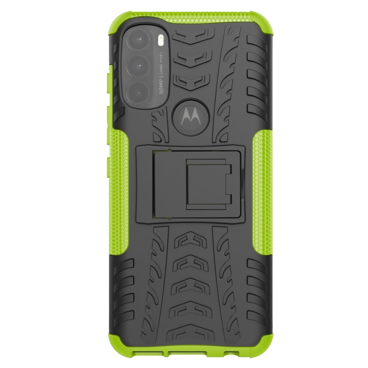 For Motorola Moto G71 5G Tire Texture TPU + PC Phone Case with Holder