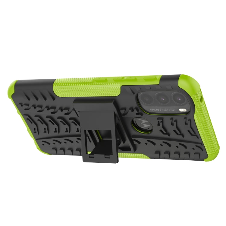 For Motorola Moto G71 5G Tire Texture TPU + PC Phone Case with Holder