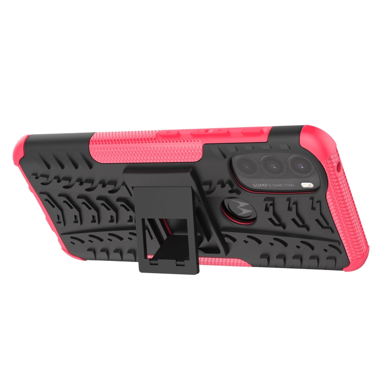 For Motorola Moto G71 5G Tire Texture TPU + PC Phone Case with Holder