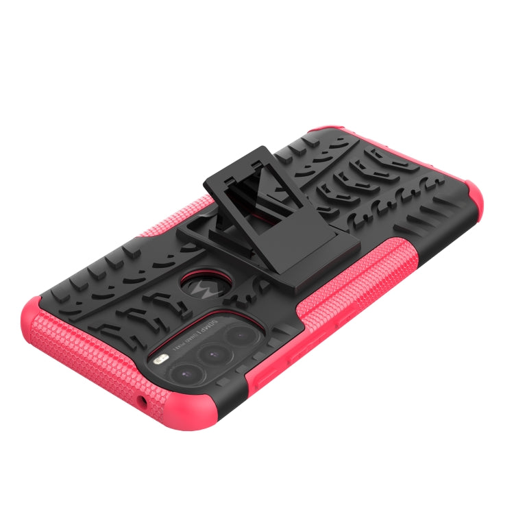 For Motorola Moto G71 5G Tire Texture TPU + PC Phone Case with Holder