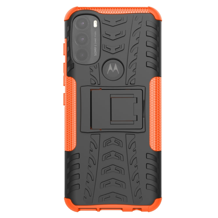 For Motorola Moto G71 5G Tire Texture TPU + PC Phone Case with Holder