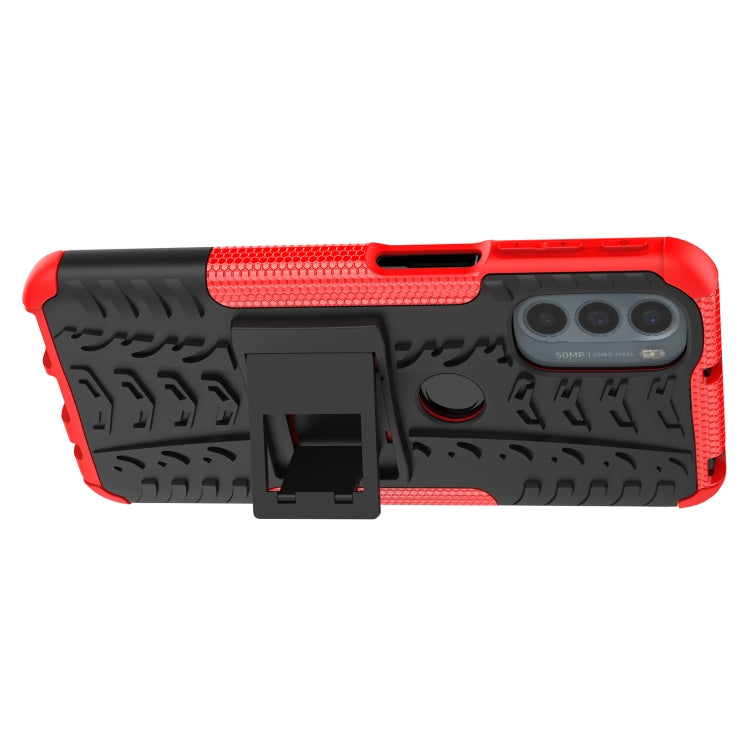 For Motorola Moto G31 / G41 Tire Texture TPU + PC Phone Case with Holder