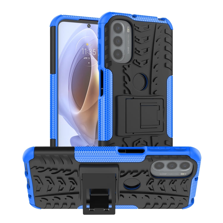 For Motorola Moto G31 / G41 Tire Texture TPU + PC Phone Case with Holder