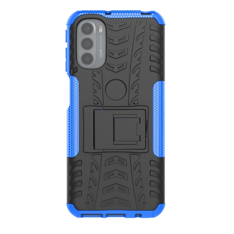 For Motorola Moto G31 / G41 Tire Texture TPU + PC Phone Case with Holder