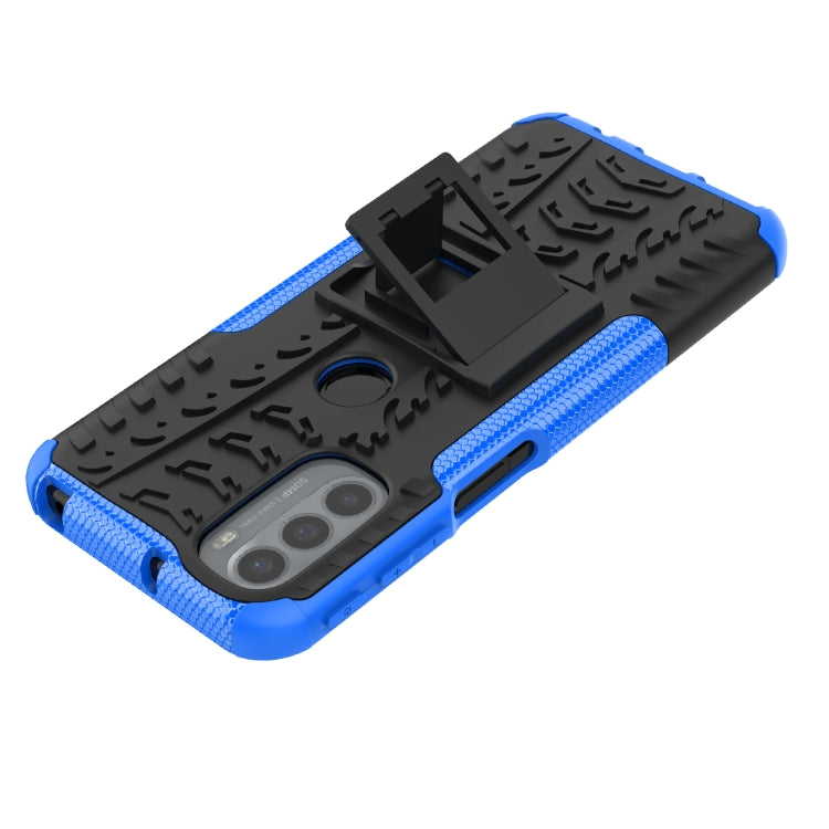 For Motorola Moto G31 / G41 Tire Texture TPU + PC Phone Case with Holder