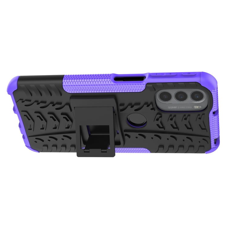 For Motorola Moto G31 / G41 Tire Texture TPU + PC Phone Case with Holder