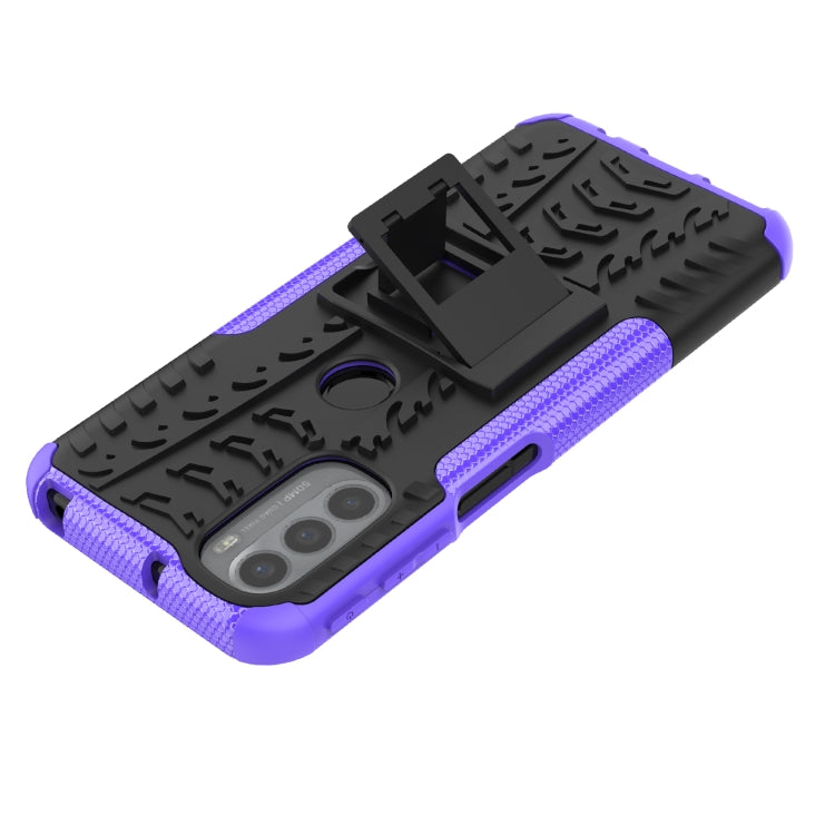 For Motorola Moto G31 / G41 Tire Texture TPU + PC Phone Case with Holder