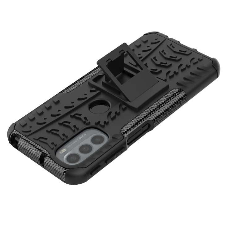 For Motorola Moto G31 / G41 Tire Texture TPU + PC Phone Case with Holder