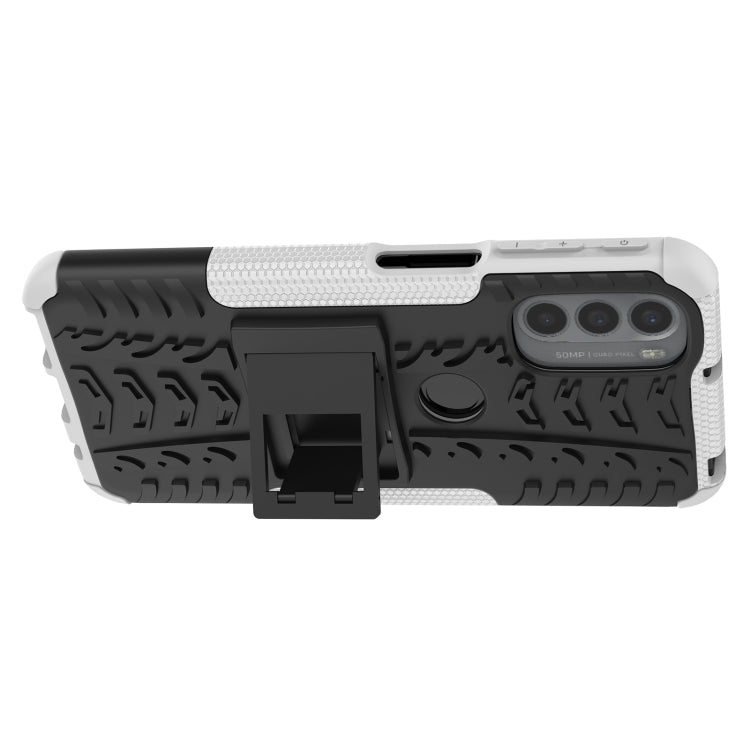 For Motorola Moto G31 / G41 Tire Texture TPU + PC Phone Case with Holder