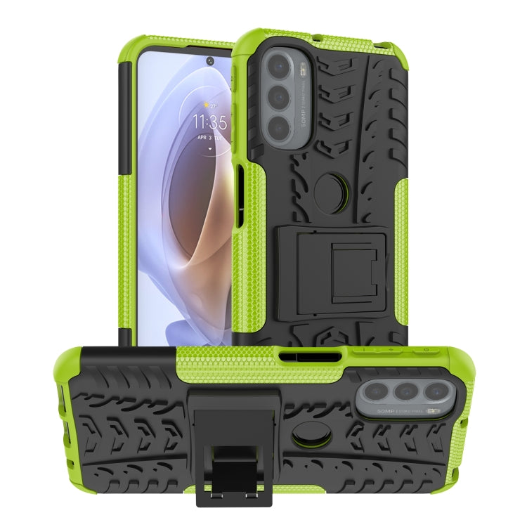 For Motorola Moto G31 / G41 Tire Texture TPU + PC Phone Case with Holder