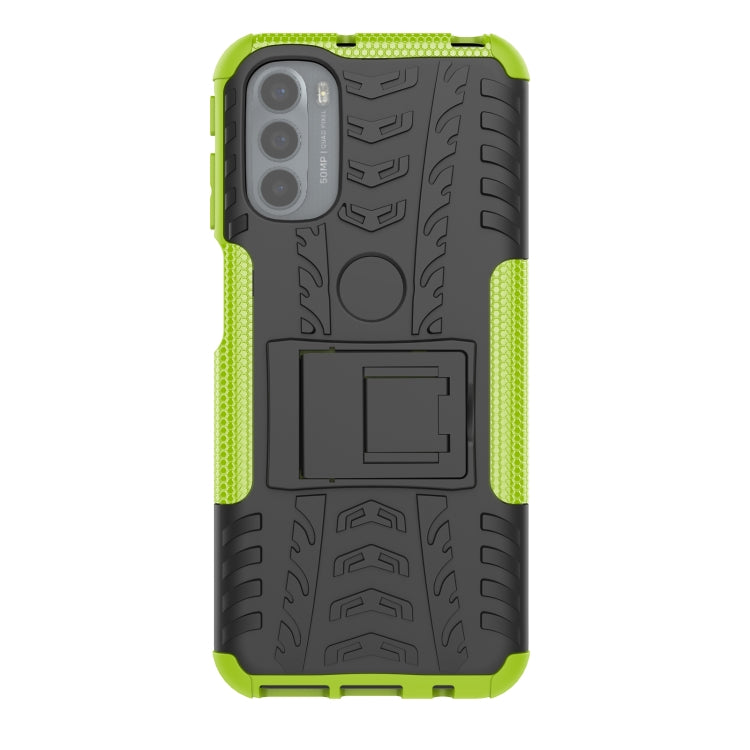 For Motorola Moto G31 / G41 Tire Texture TPU + PC Phone Case with Holder