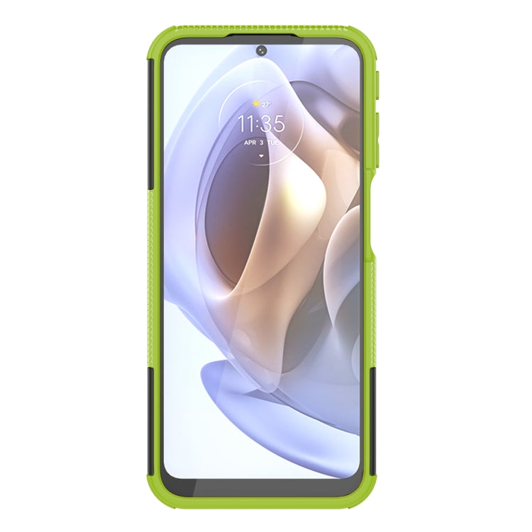 For Motorola Moto G31 / G41 Tire Texture TPU + PC Phone Case with Holder
