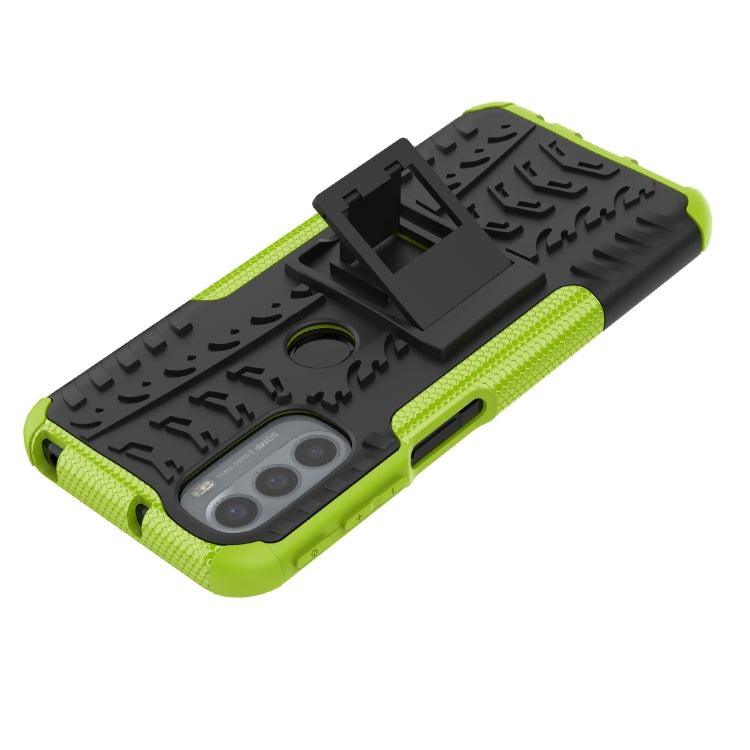 For Motorola Moto G31 / G41 Tire Texture TPU + PC Phone Case with Holder