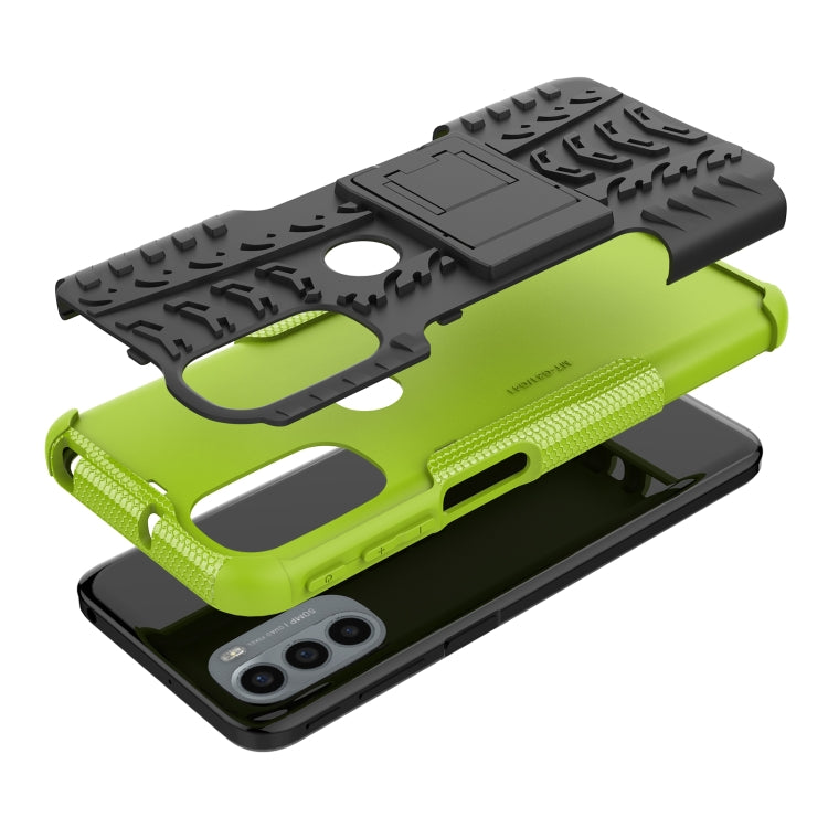 For Motorola Moto G31 / G41 Tire Texture TPU + PC Phone Case with Holder