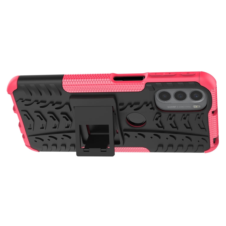 For Motorola Moto G31 / G41 Tire Texture TPU + PC Phone Case with Holder