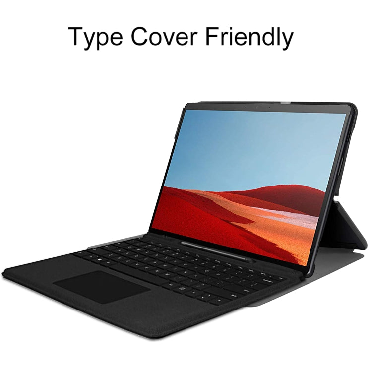 For Microsoft Surface Pro X Custer Texture Horizontal Flip PU Leather Case, with Holder
