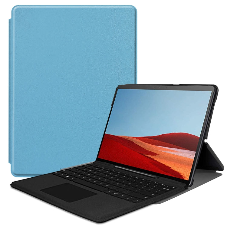 For Microsoft Surface Pro X Custer Texture Horizontal Flip PU Leather Case, with Holder