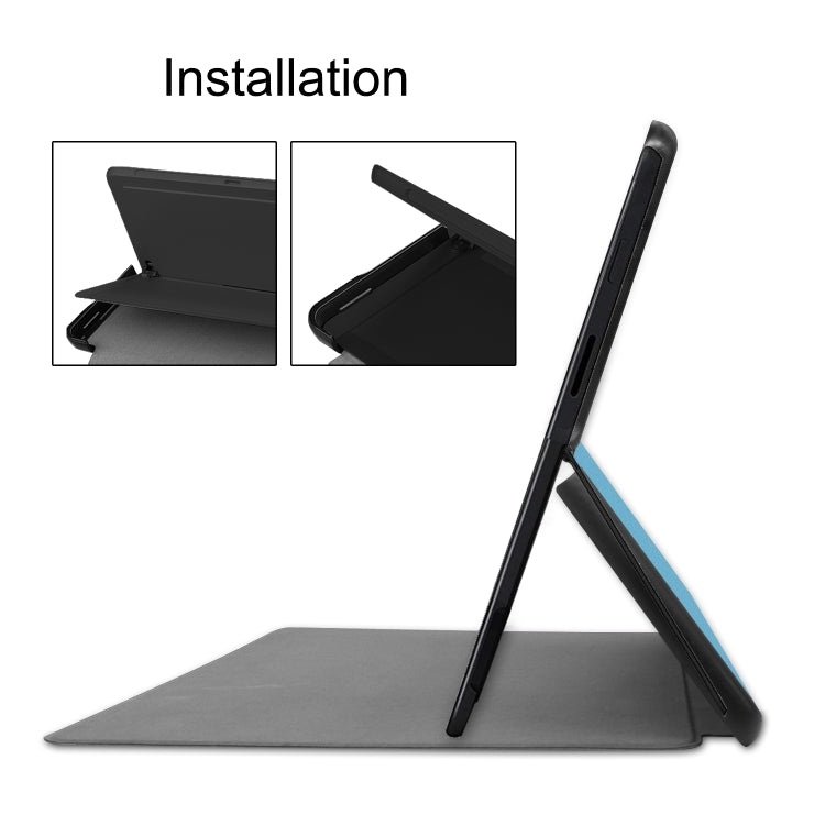 For Microsoft Surface Pro X Custer Texture Horizontal Flip PU Leather Case, with Holder