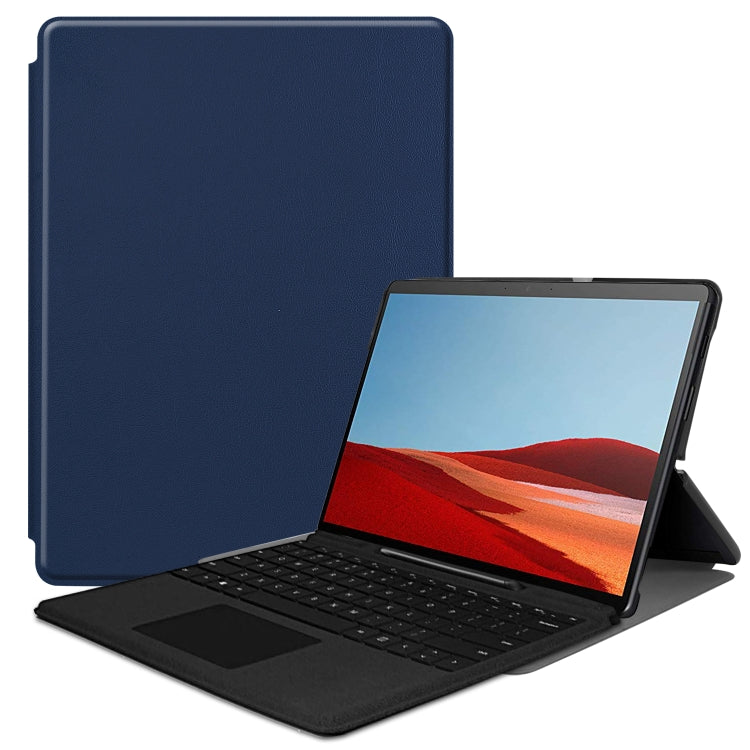 For Microsoft Surface Pro X Custer Texture Horizontal Flip PU Leather Case, with Holder