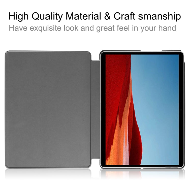 For Microsoft Surface Pro X Custer Texture Horizontal Flip PU Leather Case, with Holder