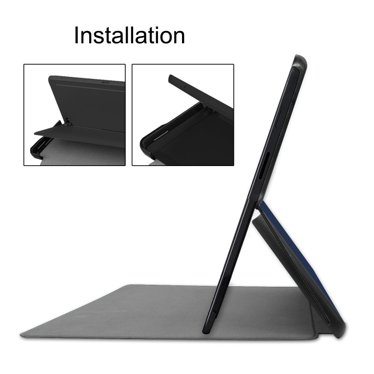 For Microsoft Surface Pro X Custer Texture Horizontal Flip PU Leather Case, with Holder