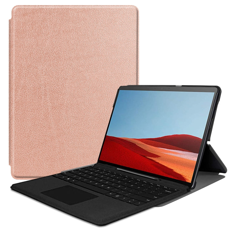 For Microsoft Surface Pro X Custer Texture Horizontal Flip PU Leather Case, with Holder