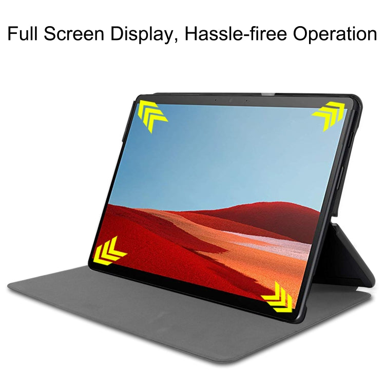 For Microsoft Surface Pro X Custer Texture Horizontal Flip PU Leather Case, with Holder