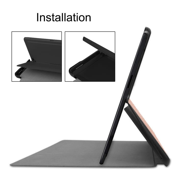 For Microsoft Surface Pro X Custer Texture Horizontal Flip PU Leather Case, with Holder