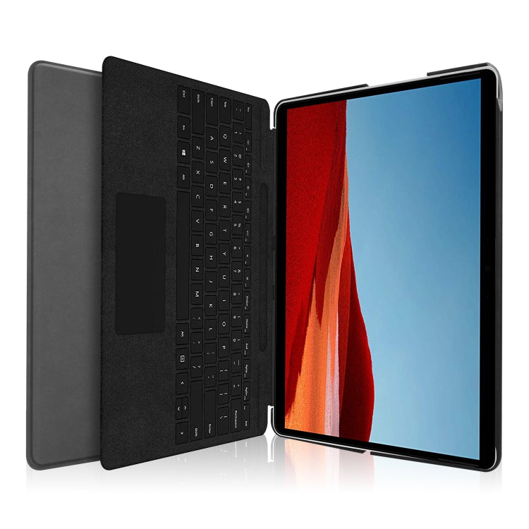 For Microsoft Surface Pro X Custer Texture Horizontal Flip PU Leather Case, with Holder