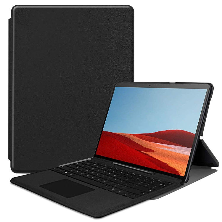 For Microsoft Surface Pro X Custer Texture Horizontal Flip PU Leather Case, with Holder