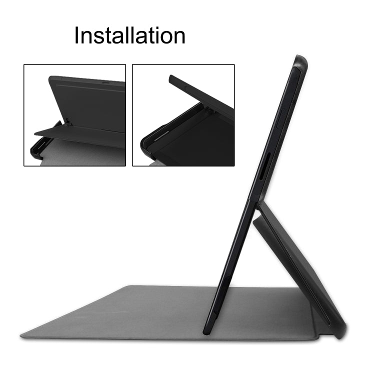 For Microsoft Surface Pro X Custer Texture Horizontal Flip PU Leather Case, with Holder
