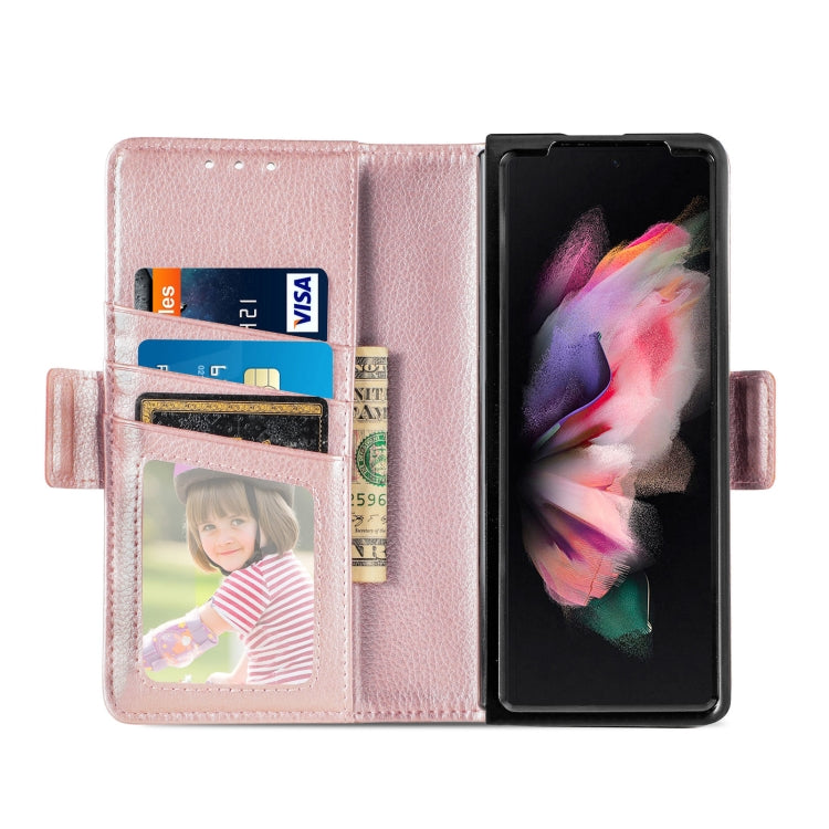 For Samsung Galaxy Z Fold3 5G Multi-function Card Pen Slot Leather Phone Case