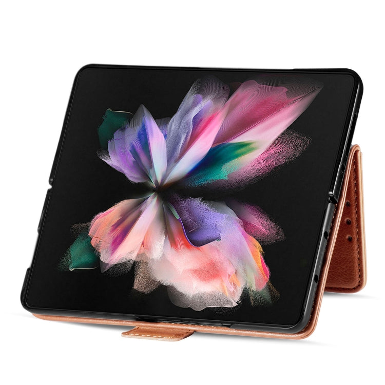 For Samsung Galaxy Z Fold3 5G Multi-function Card Pen Slot Leather Phone Case