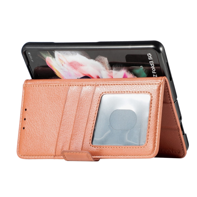For Samsung Galaxy Z Fold3 5G Multi-function Card Pen Slot Leather Phone Case