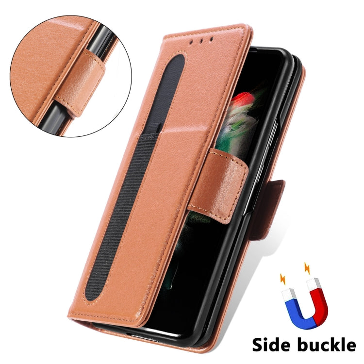 For Samsung Galaxy Z Fold3 5G Multi-function Card Pen Slot Leather Phone Case