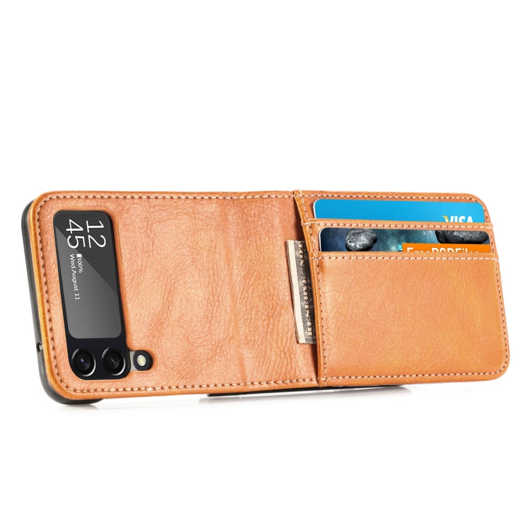 For Samsung Galaxy Z Flip3 5G Vertical Flip Card Slot Leather Phone Case
