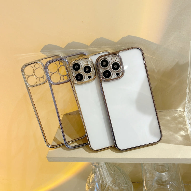 For iPhone 13 Pro Max Electroplated Transparent Glass Phone Case